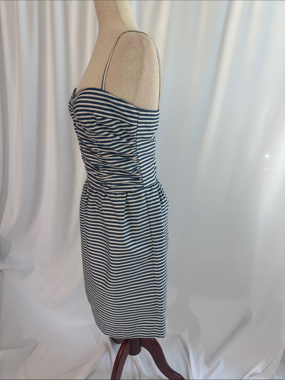 Polo Ralph Lauren Blue & White Striped Spaghetti Strap Nautical Dress Sz 14, NWT - Picture 3 of 10